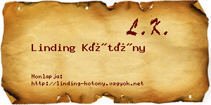 Linding Kötöny névjegykártya
