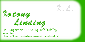 kotony linding business card